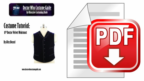 11th Doctor velvet waistcoat sewing tutorial PDF