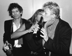 60s70sand80s:  Keith Richards, Tina Turner, &amp; David Bowie, 1983 © Bob Gruen
