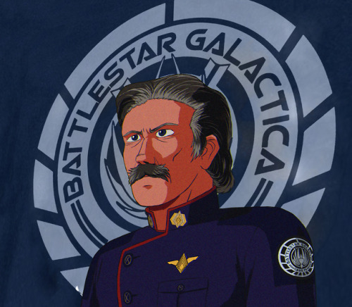 Admiral Adama at old anime style