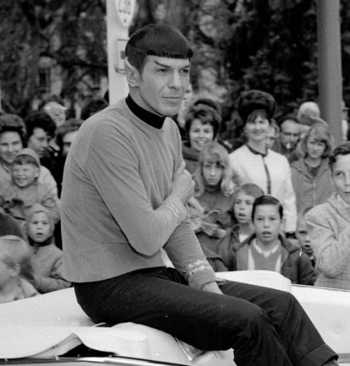 theyboldlywent:Some photos of Leonard Nimoy at the Pear Blossom Parade (Medford, OR; April, 1967.)  This was one of the only times Nimoy went out in public, in costume.