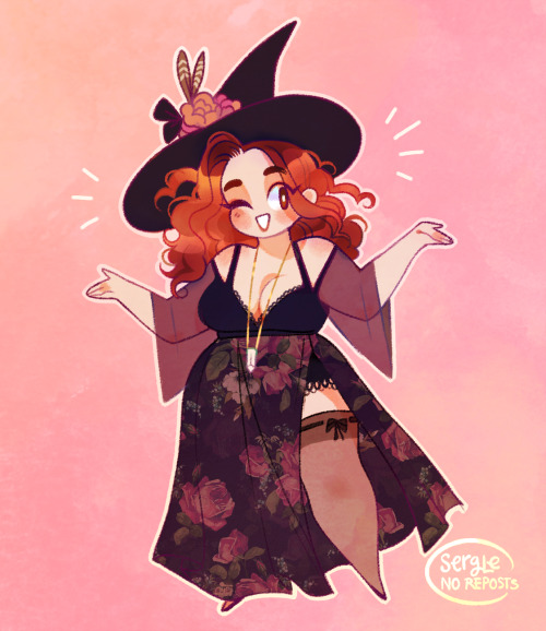 sergle:i know it ain’t halloween anymore, but i loved this piece i did of myself in a witch outfit s