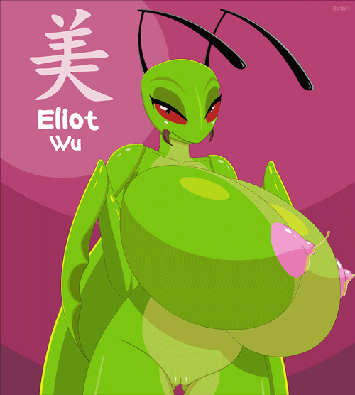evov1:  Animation edit done for Heroic_Ones on Furaffinity of his extremely well endowed Mantis girl, Eliot Wu. Hope you guys like it! :)
