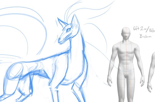 Some Sketches Of Bidan. First One Was For Testing Out An Effects Brush (trying For A Foxfire Look). The