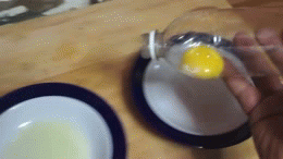 the-absolute-best-gifs:  ippinka: Try out a cool way to separate egg yolks from egg whites! this is genius. this is actually lifechanging