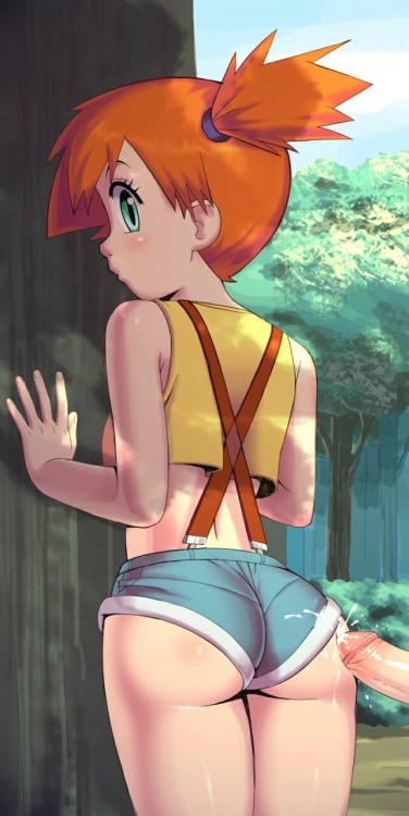 downsoffire-hentai-blog-o-rama:  I know you can bounce a quarter off of Misty’s ass but that’s a bit premature