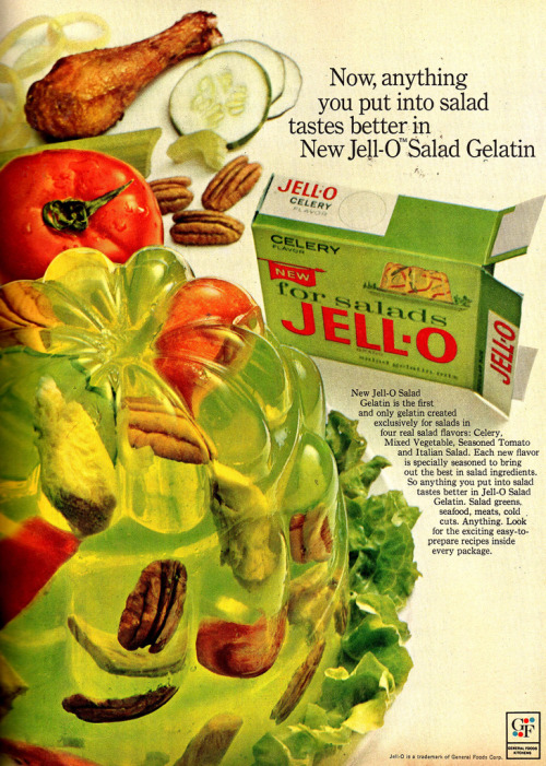 Jell-o salad ad, 1960s. General Food, USA. Source