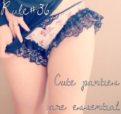 sissykatscaptions:  sissyrulez:  Rule#36: Cute panties are essential  Yes they are especially when they have pok-a-dots
