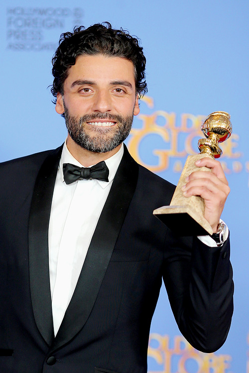 mcavoys:    Oscar Isaac, winner of Best Performance by an Actor in a Limited Series or a Motion Picture Made for Television, poses in the press room during the 73rd Annual Golden Globe Awards held at the Beverly Hilton Hotel on January 10, 2016 in Beverly