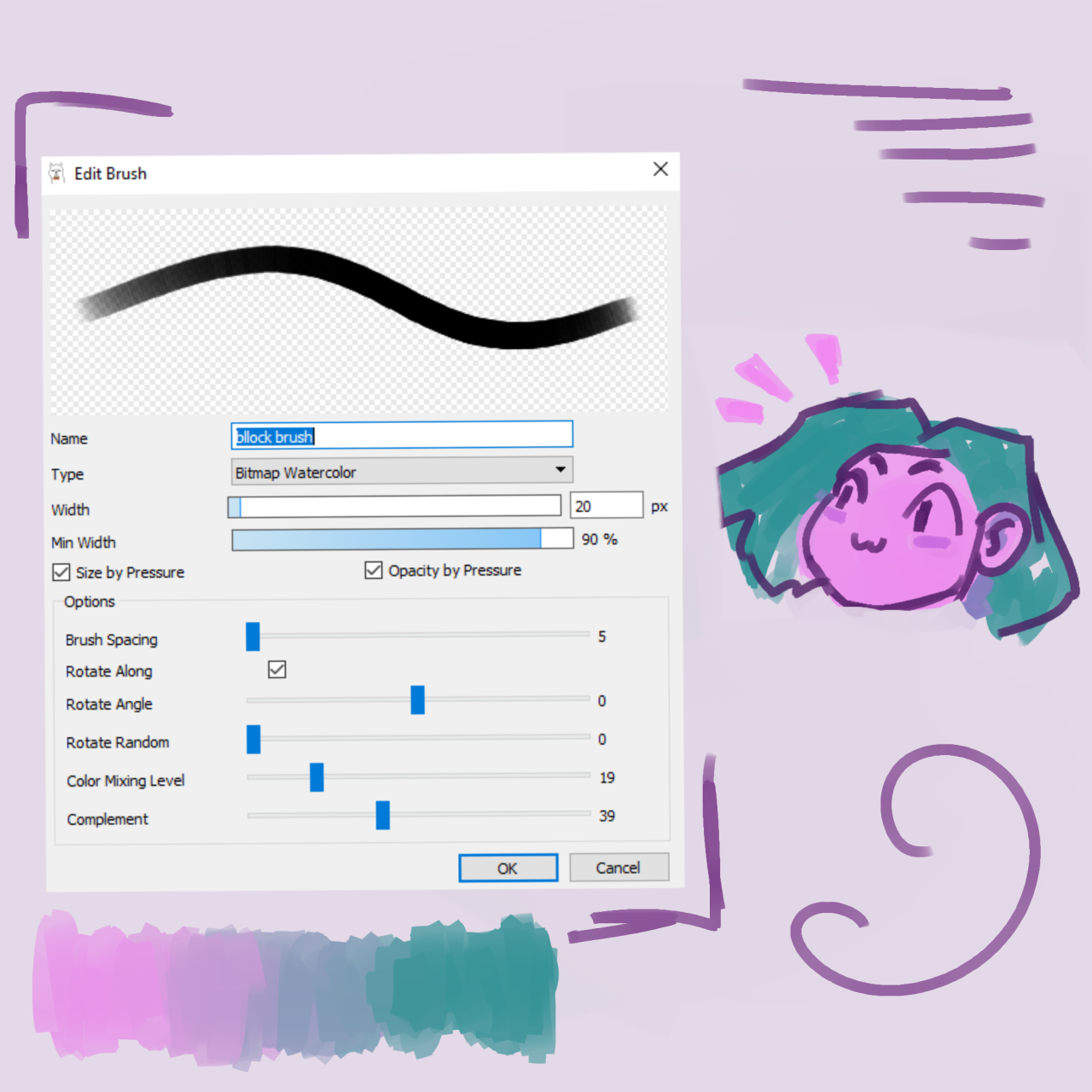 pencil brushes for firealpaca