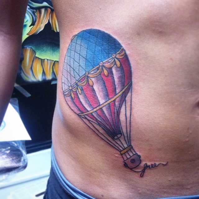 #tattoo #ink #globo #aeroestatico #globoaeroestatico #air #airballoon #abdomen #colores