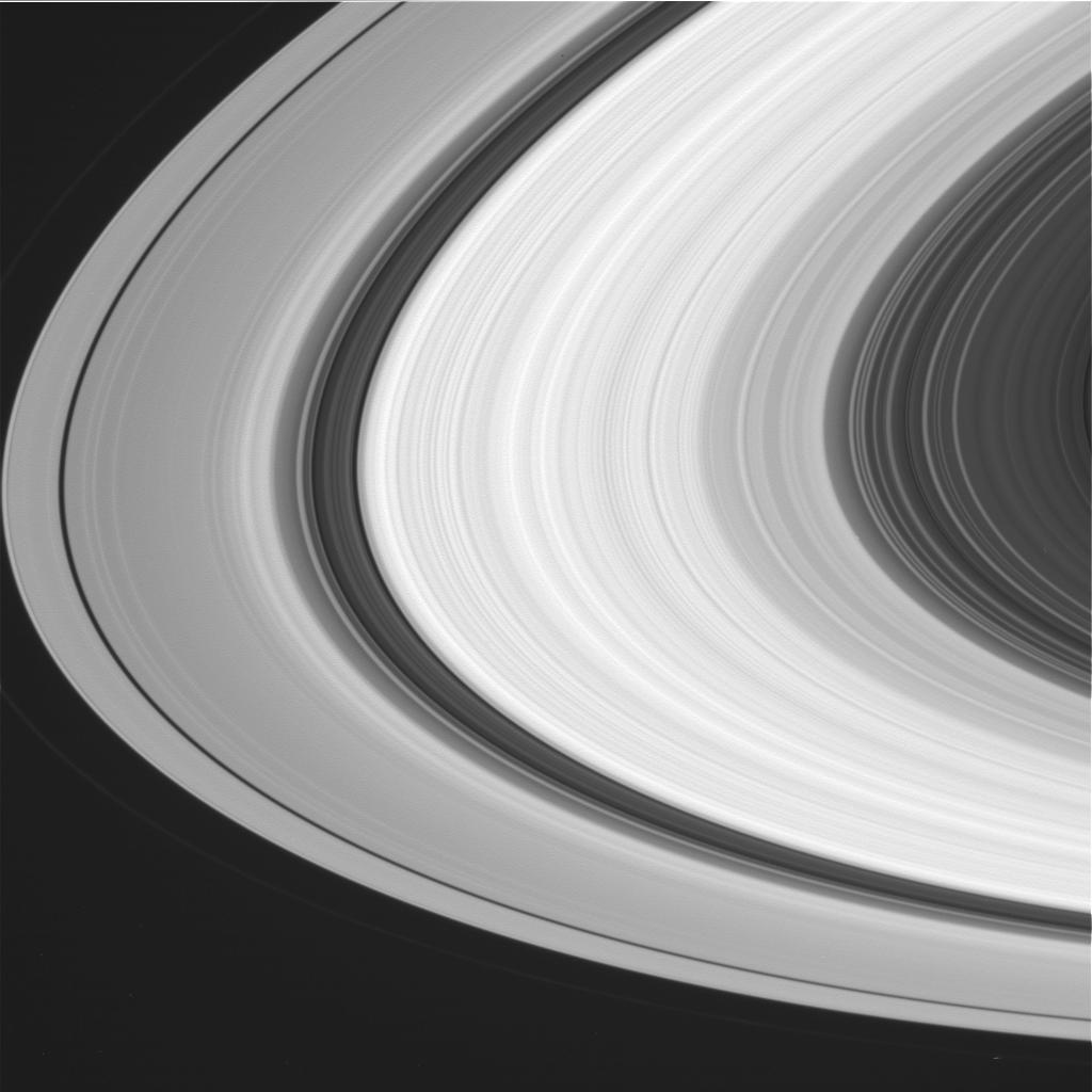 humanoidhistory:  The rings of Saturn, observed by Cassini space probe, April 2016.