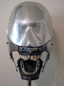sixpenceee:  1930’s Dental Phantom. Dentists used to work on these steel gums &amp; teeth for practice. The rubber face was so it would be more “human” to work with. 