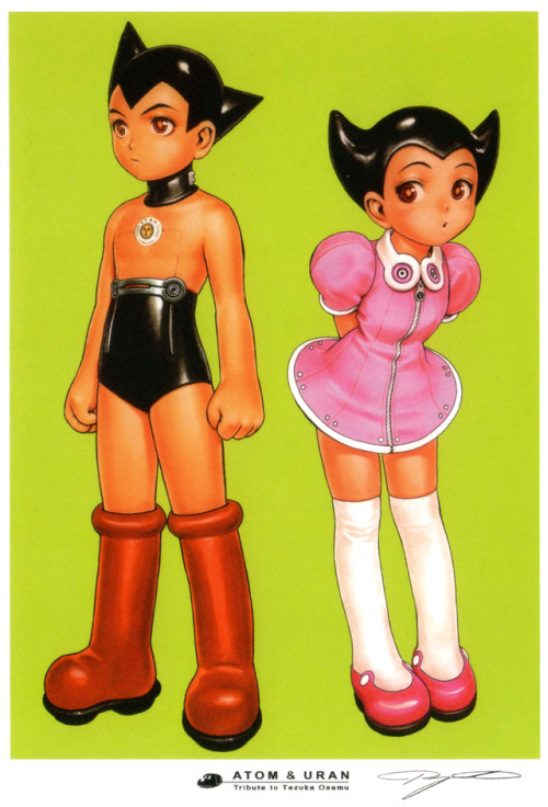 animarchive:Tetsuwan Atom/Astro Boy postcard illustrated by Range Murata - Osamu Moet Moso exhibitio