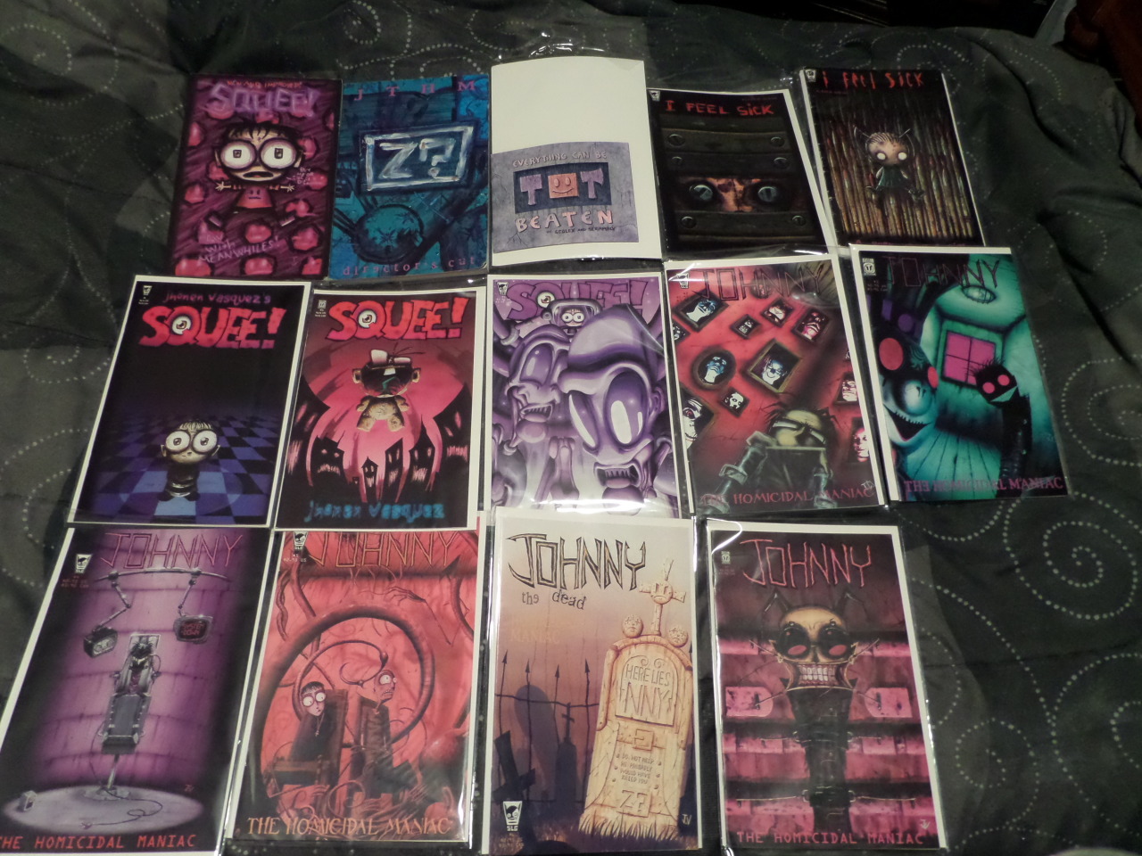 scootertooproductions:  My beautiful collection of Vasquez comics! TREMBLE AT ITS