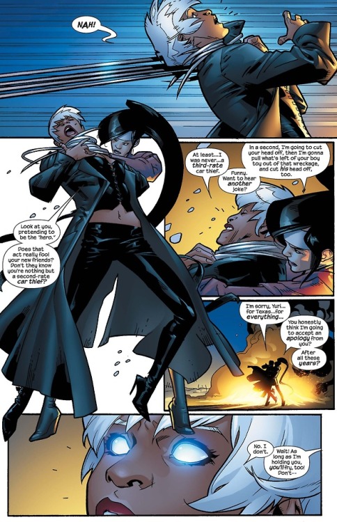 Storm vs. Lady Deathstrike.[from Ultimate X-Men (2001) #60]