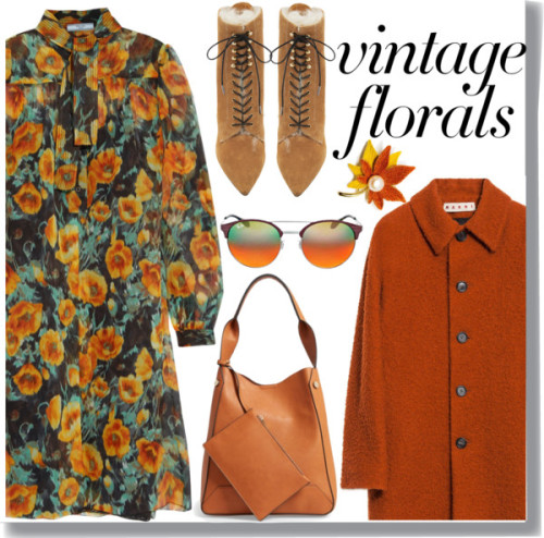 Vintage Flower by drigomes featuring shoulder handbags ❤ liked on PolyvorePrada mini dress, €1.875 /