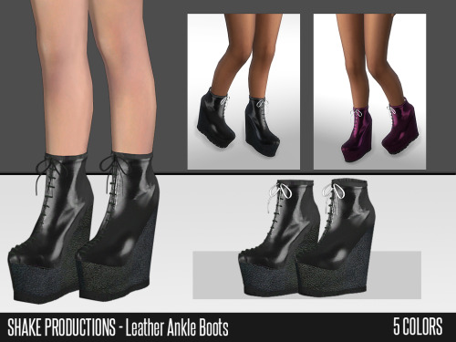 DOWNLOAD-SIMS 4
Leather Ankle Boots
5 Colors
3D Mesh
-Morph States Support
-All Lod