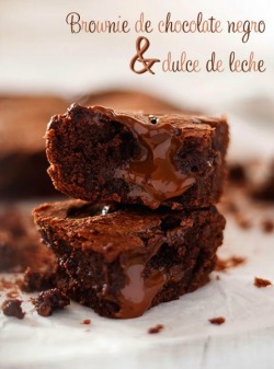 gastrogirl:  dark chocolate brownies with dulce de leche.