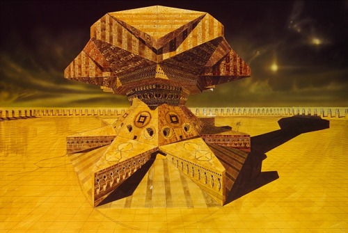 manyworldspress:Chris Foss, Emperor’s Palace, 1975. Concept art for Alejandro Jodorowsky’s unrealize