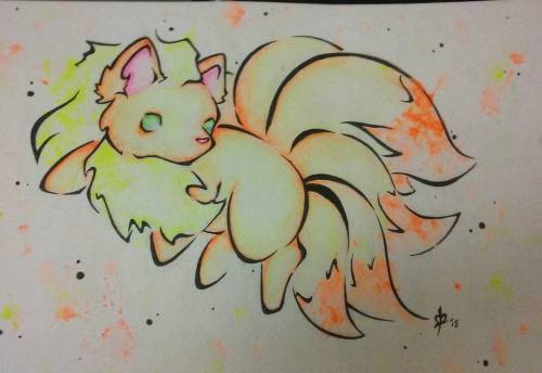 ♡ UV ninetails ♡Glows under a blacklight! Kryolan and ink For sale #Pokemon #Kryolan #Pkmn #nineta