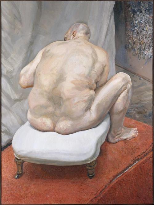Desnudo masculino de espaldas por Lucian Freud, 1991-92.