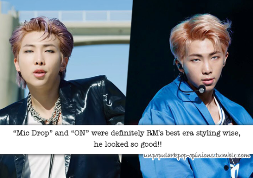 Mic drop and ON were definitely RM’s best eras styling wise, he looked so good!!