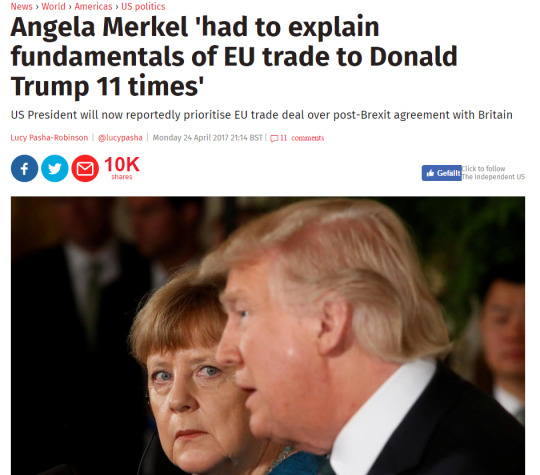 hyper-red:  wilwheaton:   iandsharman:  scottandhiskind:  langernameohnebedeutung:  mont-parnasses: According to the Spiegel, Donald Trump and his associates didn’t know that EU countries solely conclude trade agreements together   If only someone had