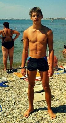 youngguys4you:  Beach perfection. Apart from the background haha