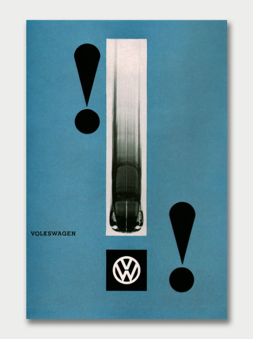 Michael Engelmann, poster design for Volkswagen, 1955. Photo: Peter Keetman.
