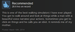 the-real-seebs:  yubeljudai:found some gems while looking at the reviews for The Stanley Parable   This is totally real. Lemme pass on my own example:I genuinely did not know whether they did this on purpose or not. They could have. It would have fit