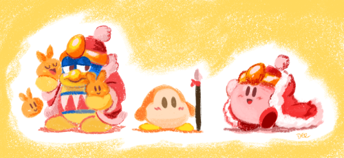 sketches based on a set of kirby toys