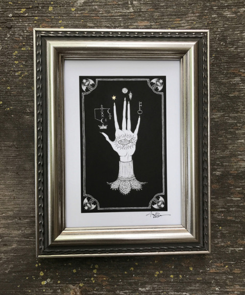 I have several framed (and non framed) Giclee Prints of my Hand of Alchemy design currently availabl