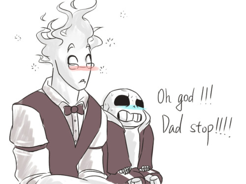crescentdf:  Gaster :But after that ,Sans had a stomachache because he ate too much ketchup.(´･_･`)Sans :Dad!!!!!!!(  ;ﾟдﾟ)
