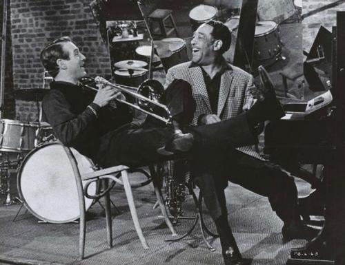 themaninthegreenshirt:  Paul Newman and Duke Ellington, Paris Blues 1961 