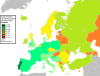 Value of most valued soccer player by country in Europe.