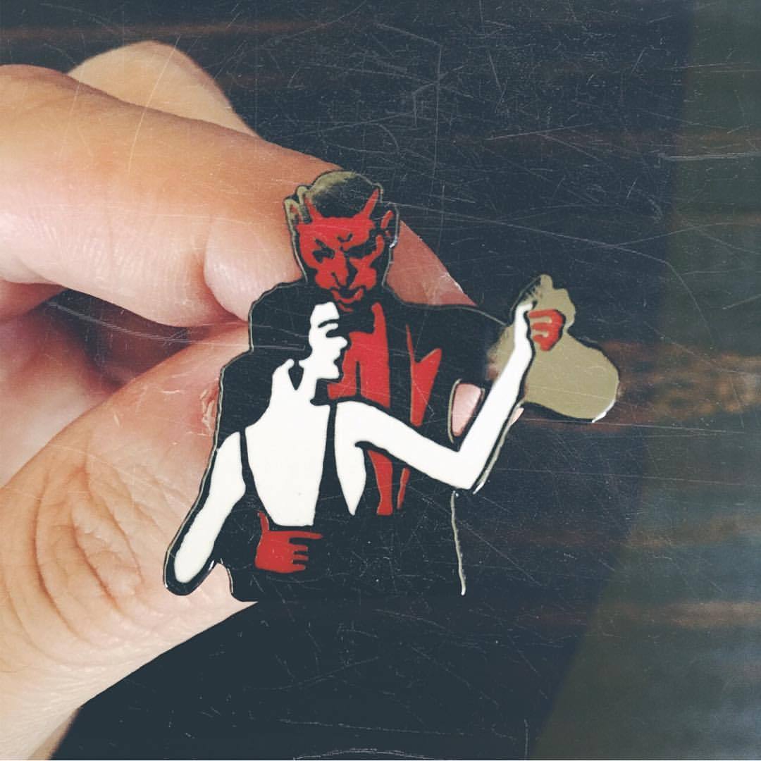 shopstrangeways:  Loving this new Dance With The Devil pin from @meanfolk. Grab one