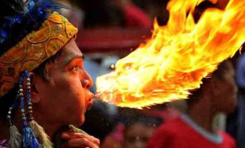 gamiplier:sixpenceee:Fire breather looks like he’s kissing a fire dragon! (Source)They say eve