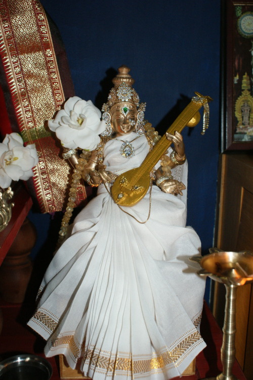 Sri Sri Lakshmi Narayana, Saraswati and Ganesha at my household shrine