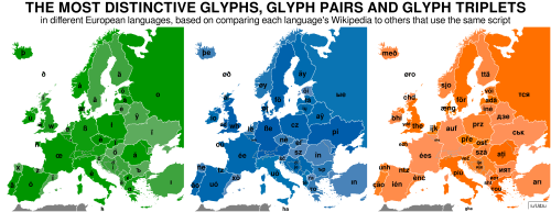 esoanem: possessivesuffix: mapsontheweb:The most distinctive letter combinations in different Europe