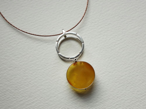 bizutheria:#117 Sterling silver and Baltic amber ring-pendant Design&amp;Handmade by bizutheria 