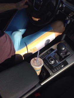 collegejocksuk:  Sunny Sunday with string-boy bulging in his car . Hotness