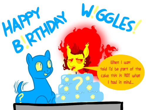 ask-wiggles:“I was also told I’m supposed to sing a birthday song, but yeah… not happening. Happy Birthday though.”——————————————————Yes, this should be just enough candles. Perfect. Detached heads are