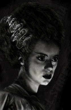 frankensteinsbride:  Inspired by Universal Monsters - Bride of Frankenstein - Elsa Lanchester - Classic Horror - Wall Art - 11 x 17 Small Poster Print