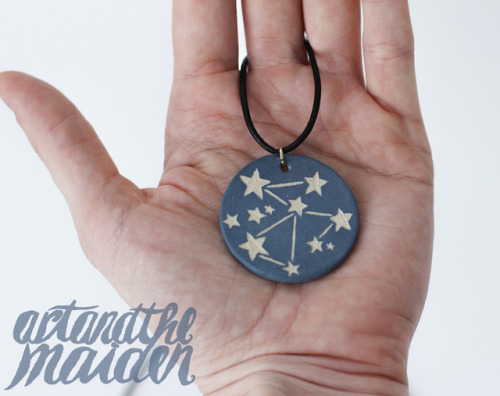 Constellation stoneware jewelry in dark blue*+:*.Etsy I Facebook I Instagram
