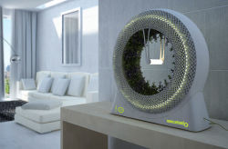 babybree:  thecreativesense:  Green Wheel Rotary Hydroponic Garden - Design LiberoDerived from technology first developed by NASA to allow astronauts to grow food in zero-gravity, this rotary growing machine has been altered to suit modern residences.