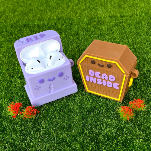 Let your AirPods rest in peace. RIP 🪦 and Dead Inside ⚰️ silicone cases for Gen 1 & 2 Airpods for sale in the shop! http://100soft.shop