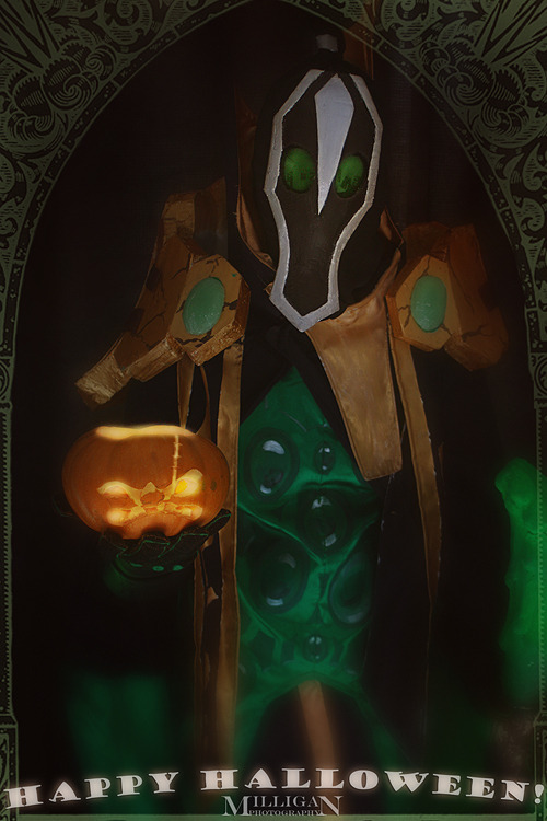 As I promissed on twitter an Deviantart (https://twitter.com/Milligan_Vick  http://milliganvick.deviantart.com/) Halloween Cards! Karina as Windrunner and Lina Anastasia as Crystal Maiden Alex as Invoker Alyona as Venegeful Spirit Nastya as Death Prophet