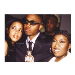 ultimateaaliyah:  Aaliyah and Missy Elliot at Nas album release party.
