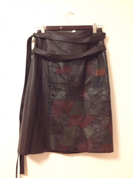 lacollectionneuse: ヴェロニク・ブランキーノ 巻きスカート 36 レディース レザー  patchwork leather wrap skirt • v&eacu