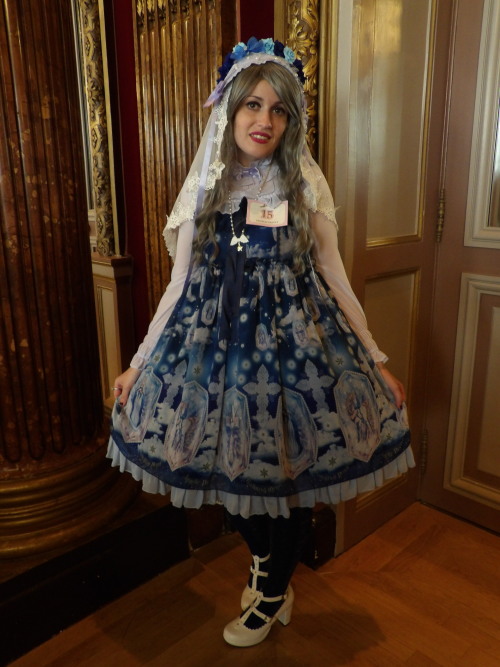 My outfit for the Angelic Pretty 2016 Tea Party in Paris, on the 9th of july :)JSK, OTK, shoes, neck